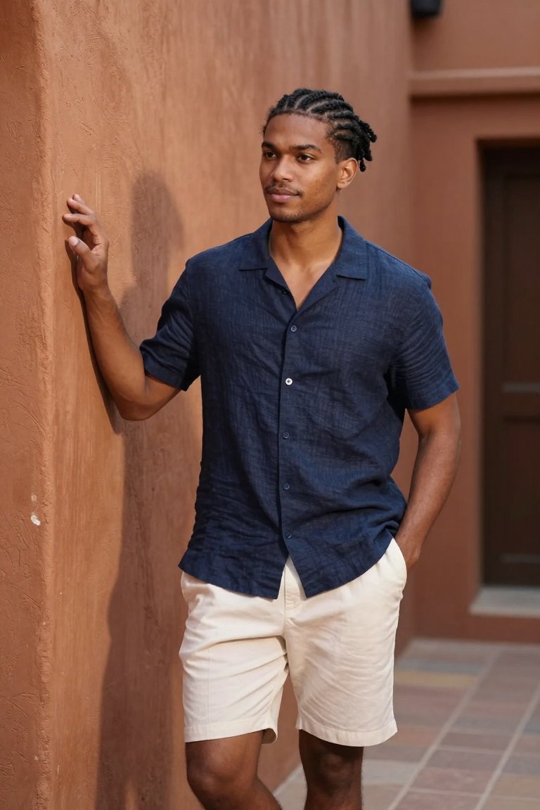 this blue shirt is giving major resort vibes