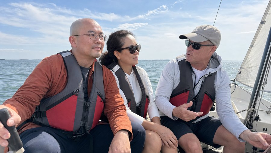 you're steering that boat with such good energy