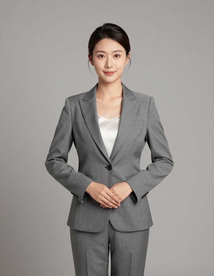 this grey suit with a white cami is actually insane