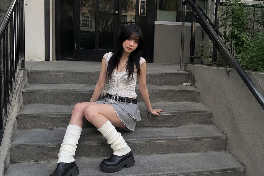 chunky boots are carrying the whole look
