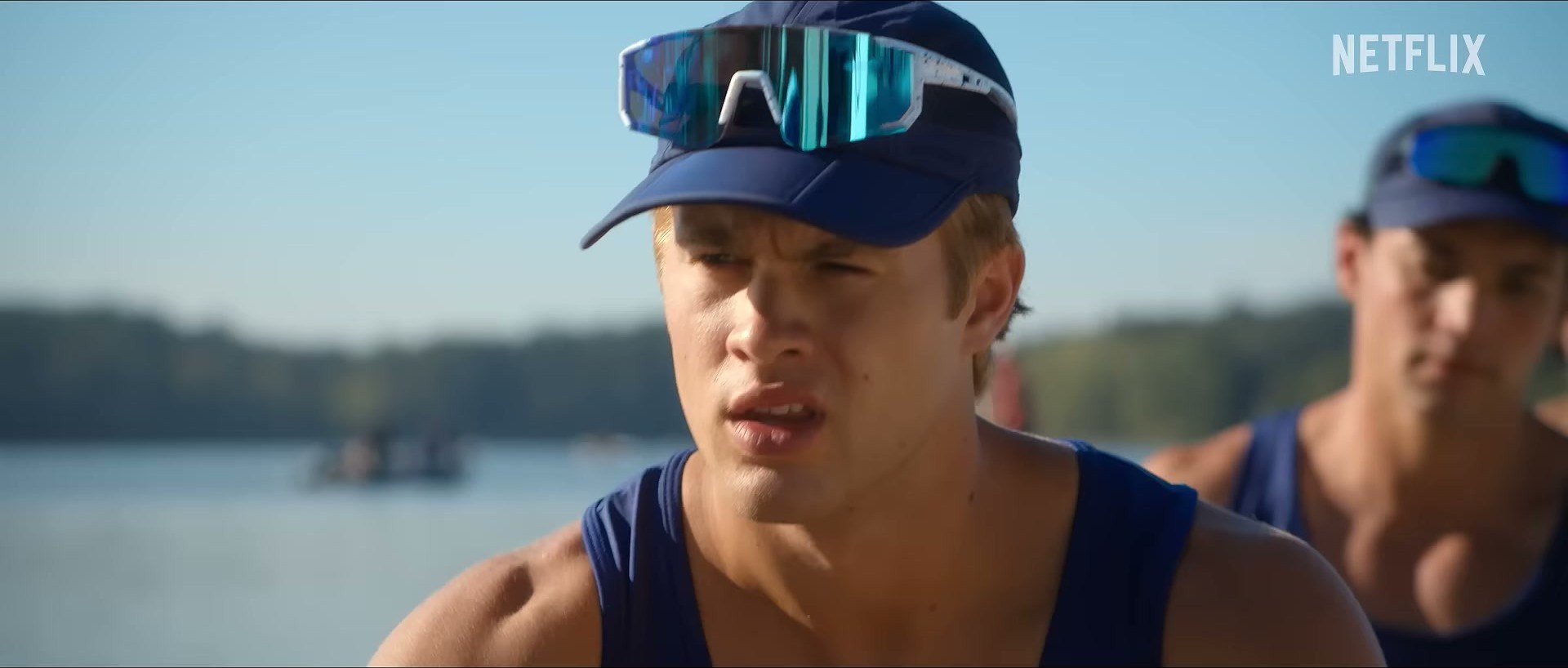 from the Crew Girl on Netflix trailer — the mirrored shades are doing the heavy lifting