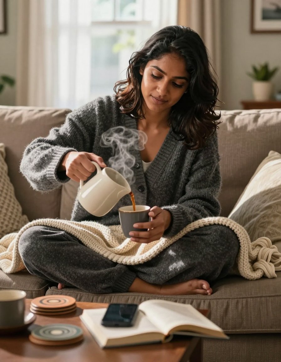 The Coziest Grey Knit Set for Winter Lounging
