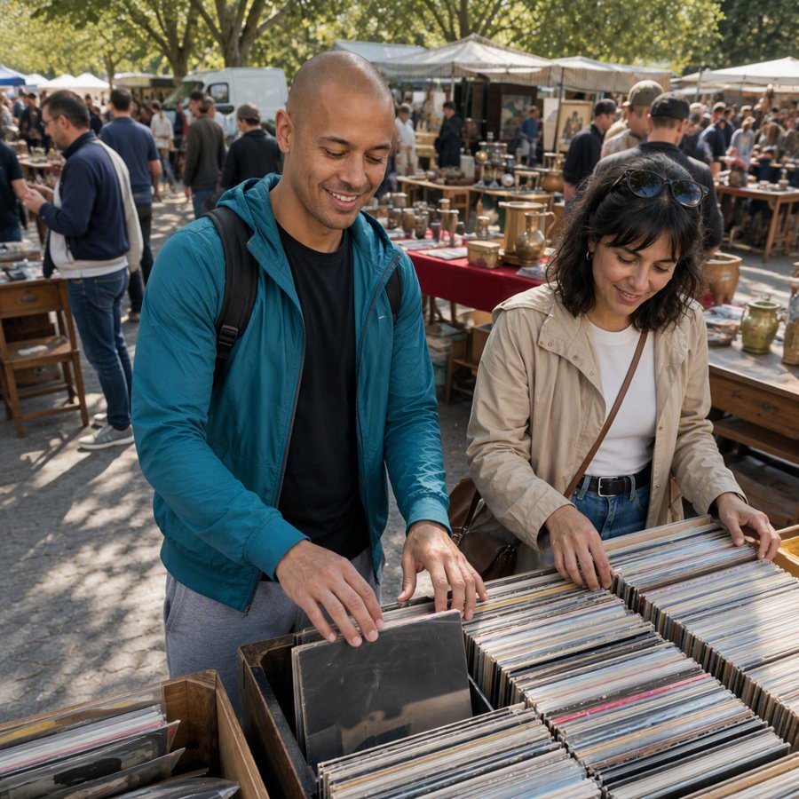 that teal jacket is basically armor for the flea market trenches