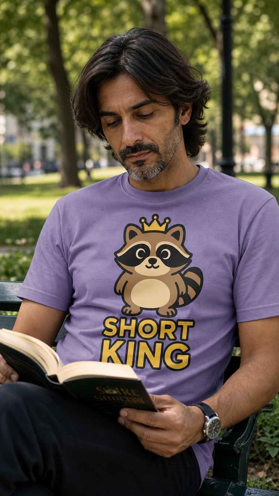 Jimothy wearing the 'SHORT KING' crown is a mix of tiny and tough.