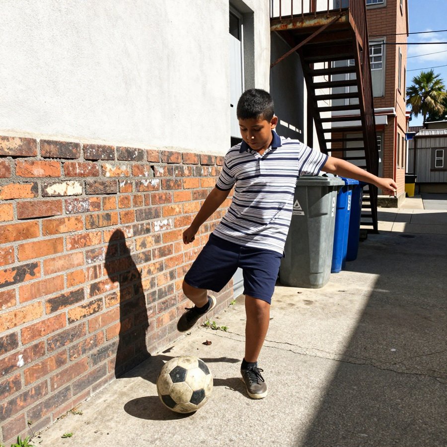 Preppy summer soccer fit: Striped polo and navy shorts