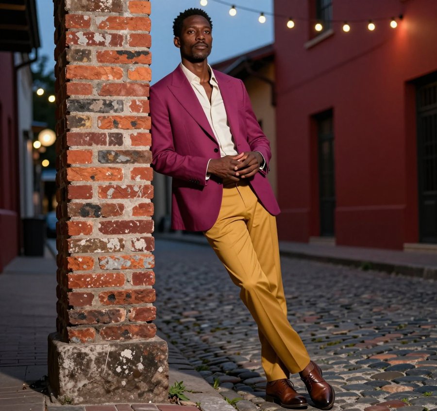 magenta blazer is doing all the heavy lifting
