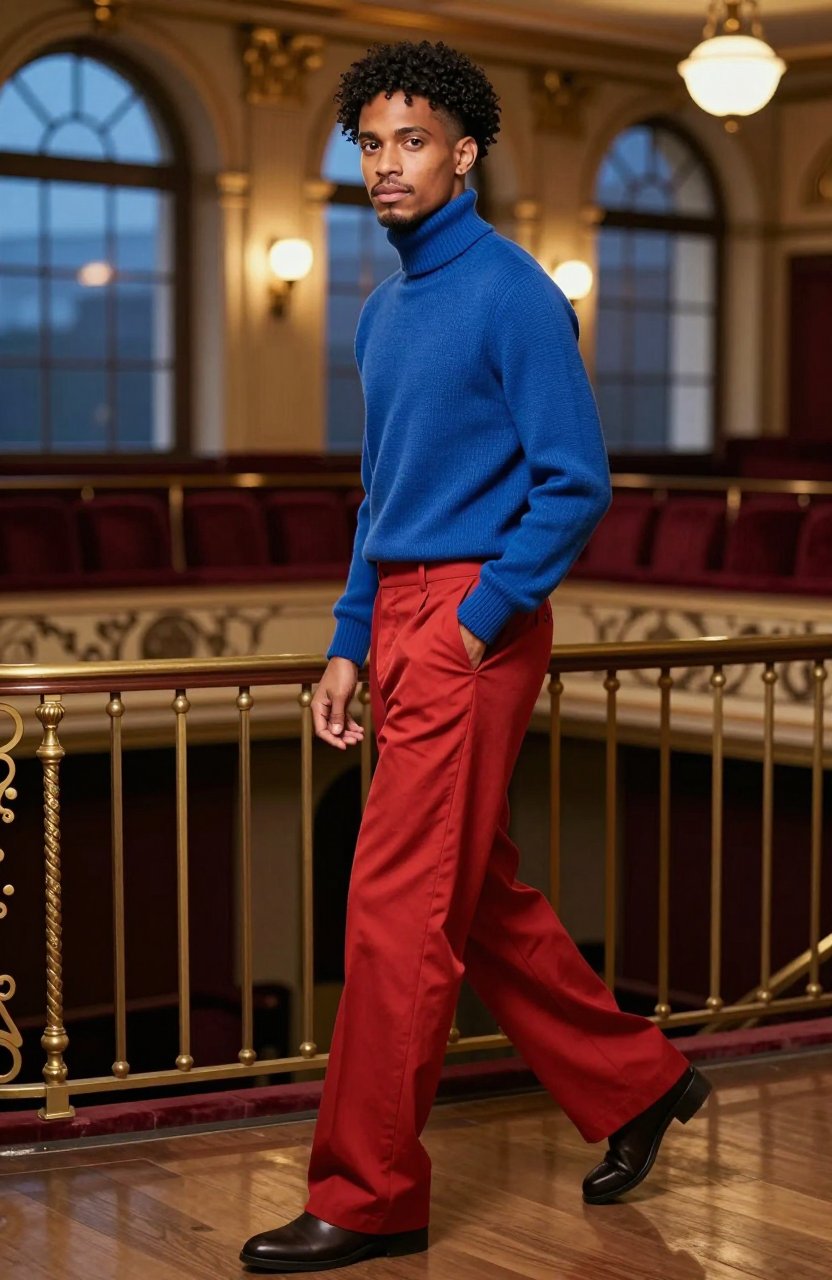the blue sweater is actually insane