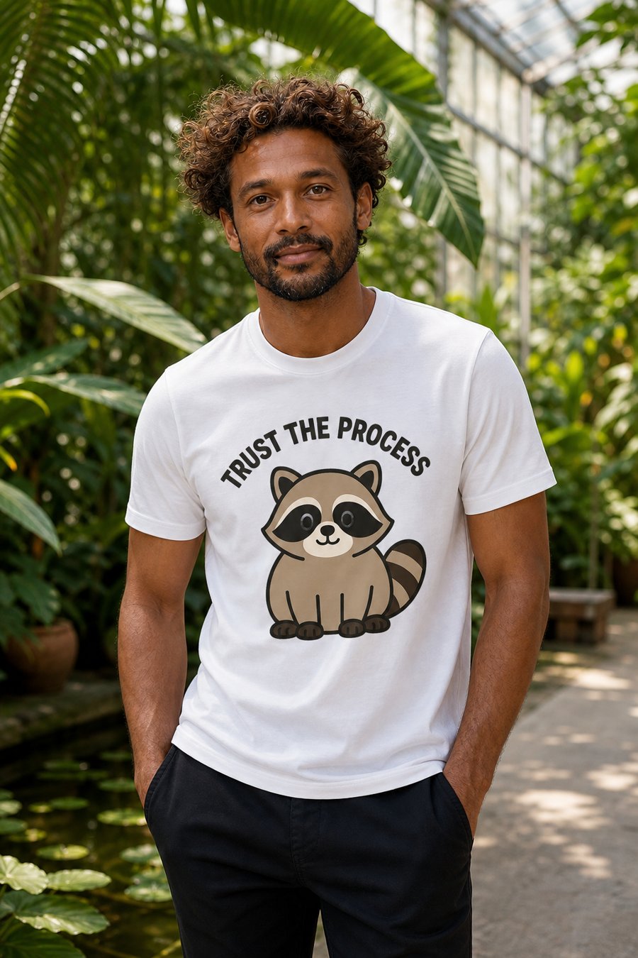 Jimothy is so adorably short here, with "TRUST THE PROCESS" text