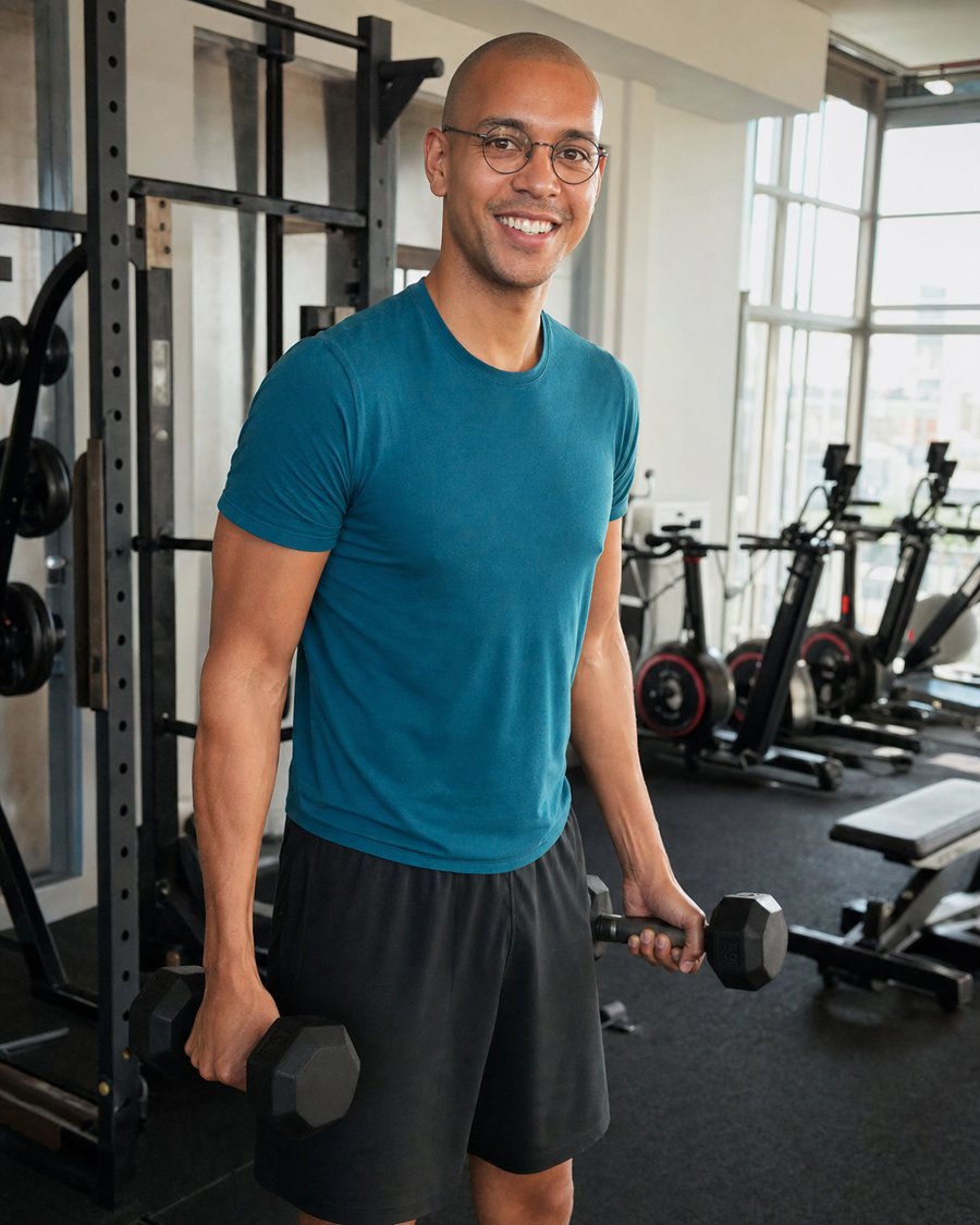 teal tee is doing all the heavy lifting here