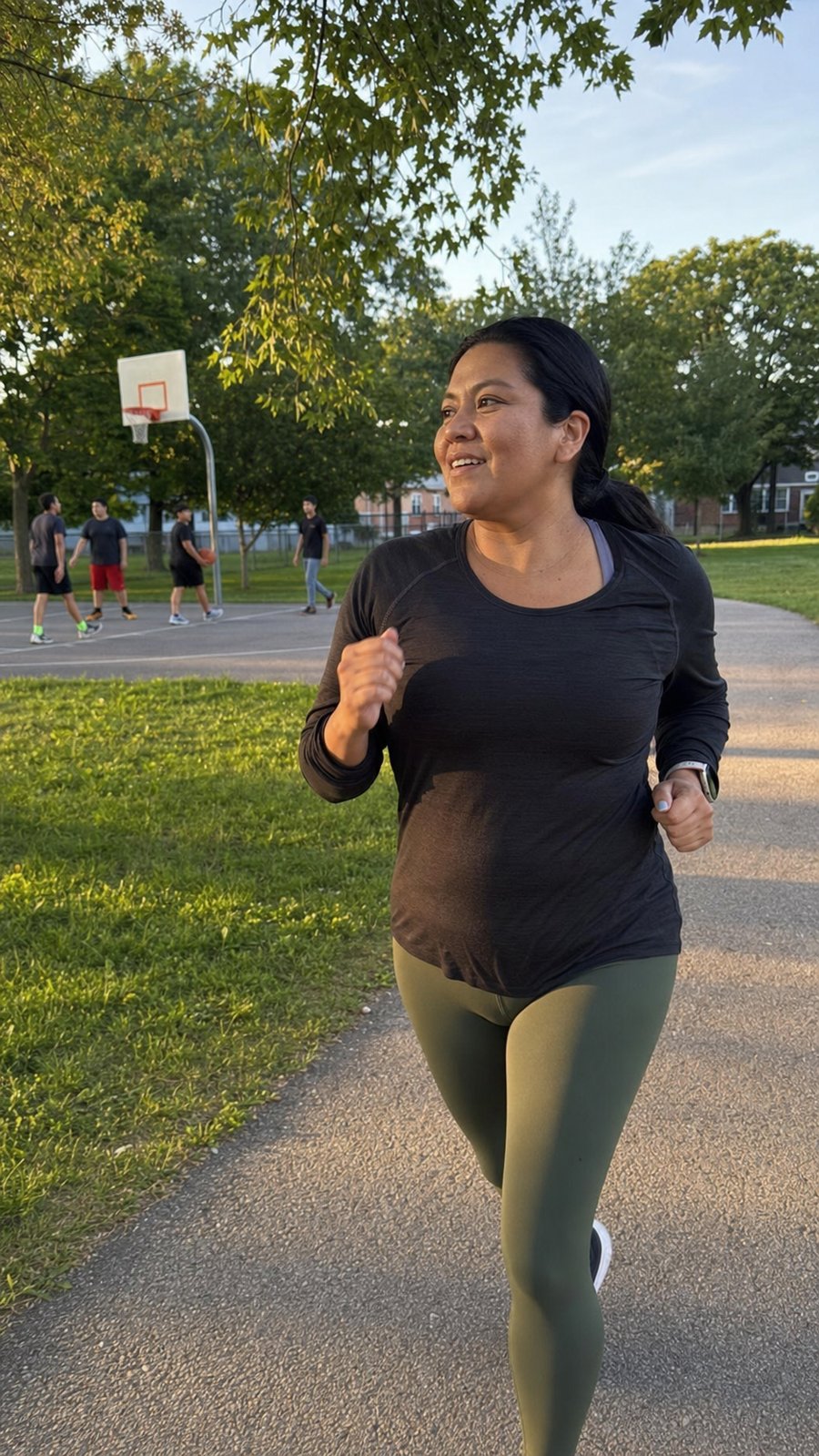 olive green leggings are doing so much work