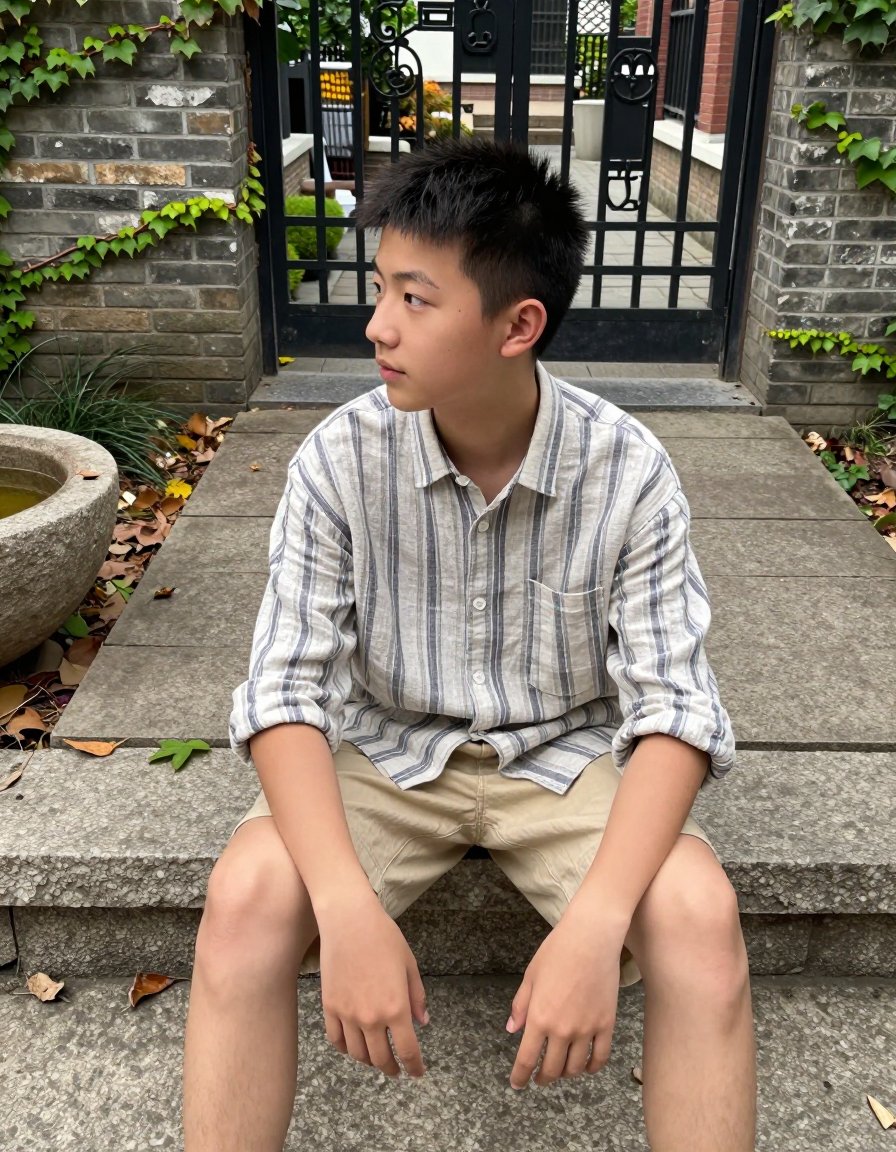 The Essential Fall Fit: Striped Shirt & Khaki Shorts