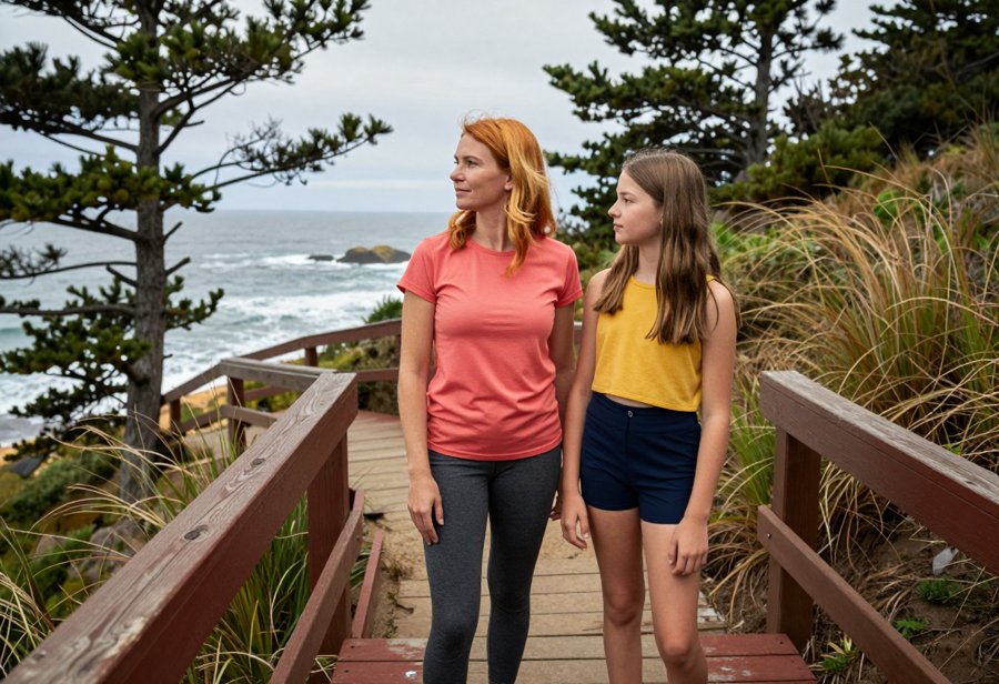 Obsessed with this coral tee vibe!