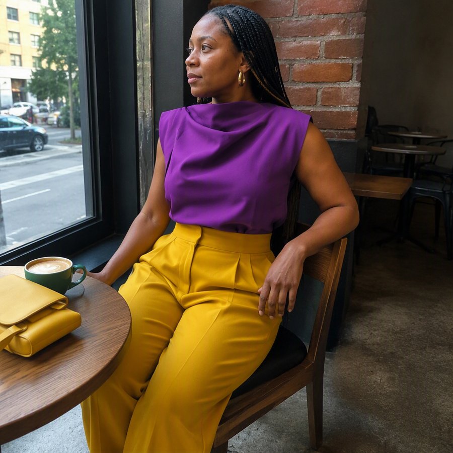 purple and mustard is such a power combo