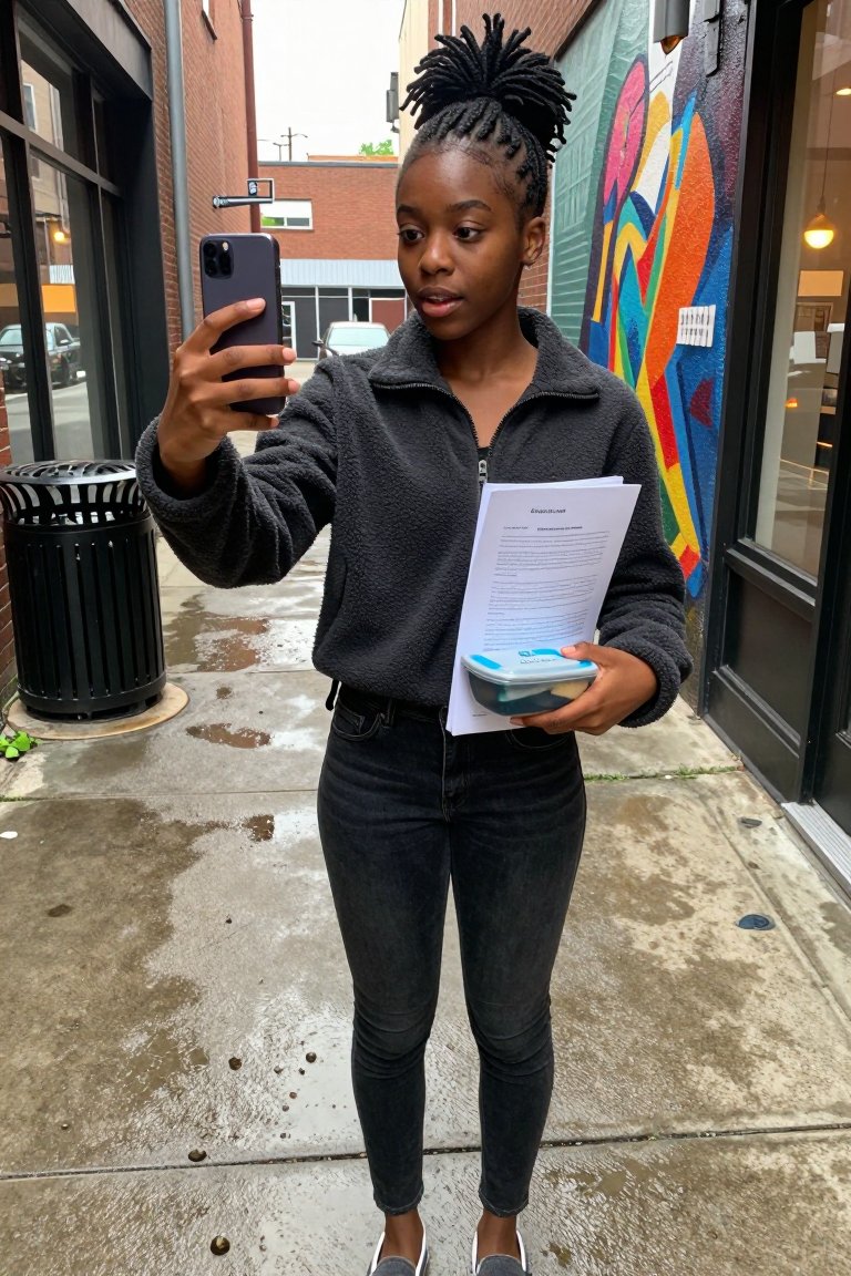 Cozy Grey Monochrome Outfit for Rainy Days