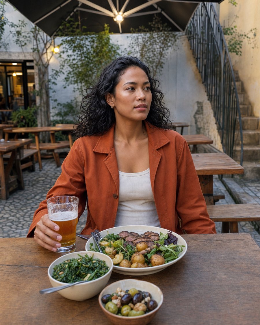 rust overshirt and a pint, no explanation needed