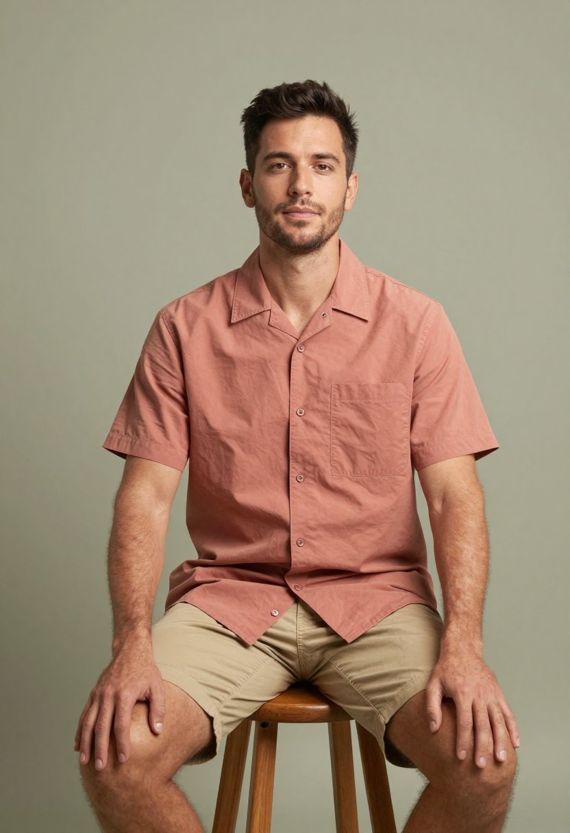 this dusty pink shirt is doing all the work