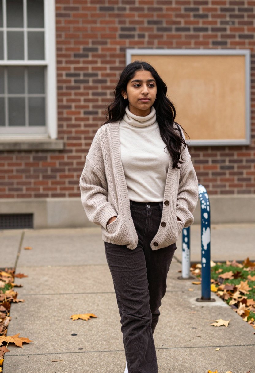 Cozy Fall Layers: Oversized Cardigan & Corduroy Pants