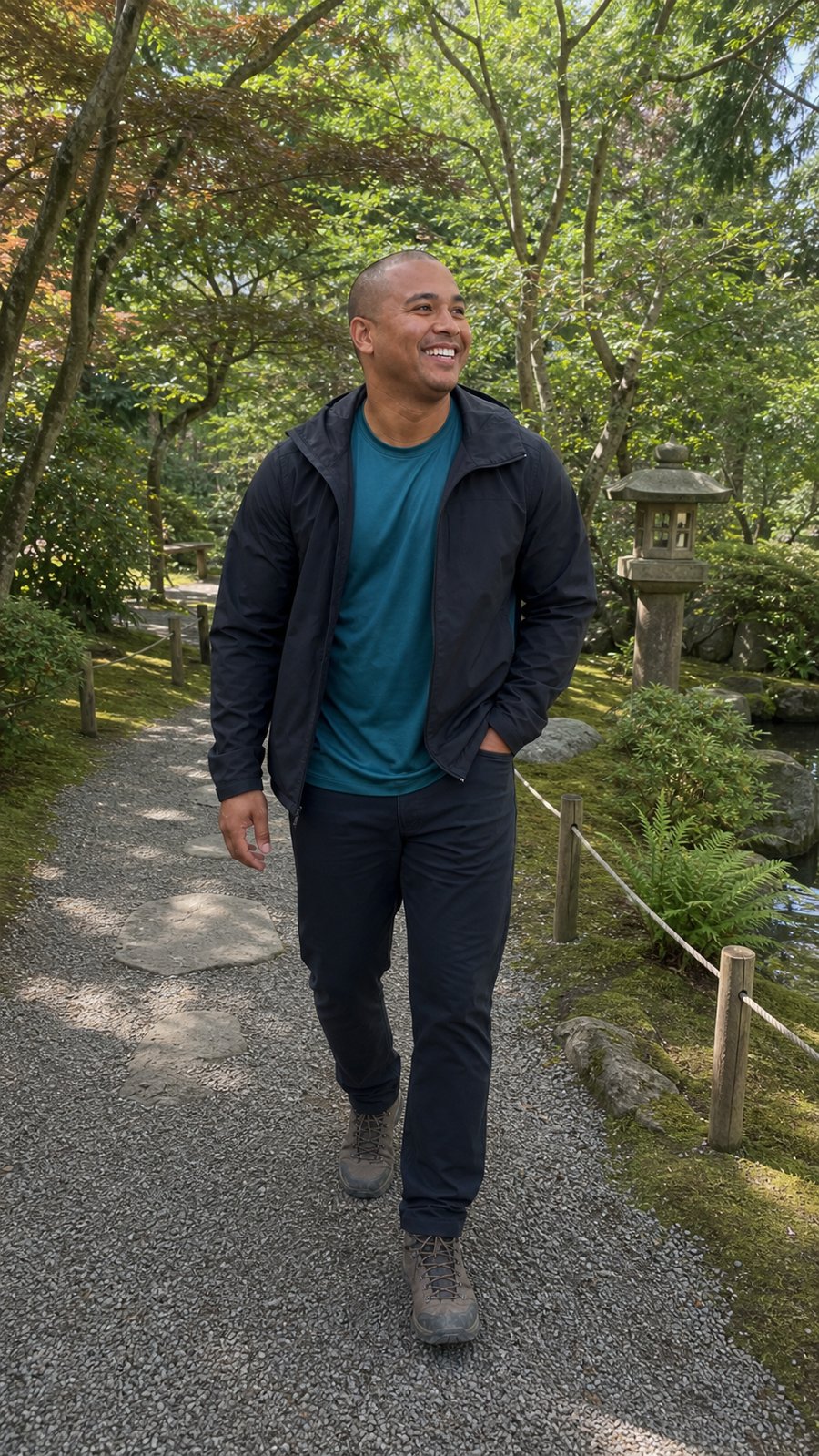 That windbreaker is definitely carrying this whole fit.