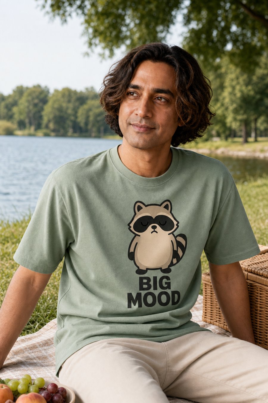 Just look at Jimothy’s round little belly on this BIG MOOD tee.
