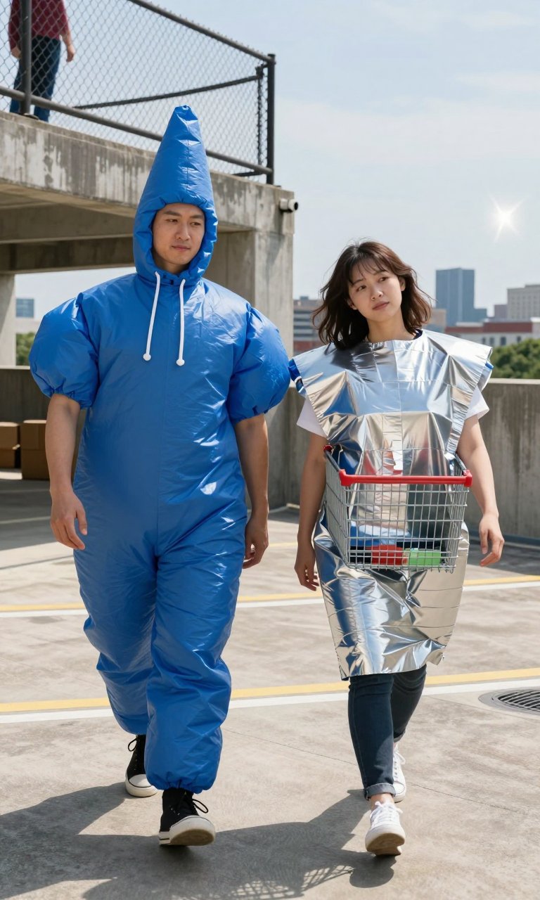 okay this blue suit is wild