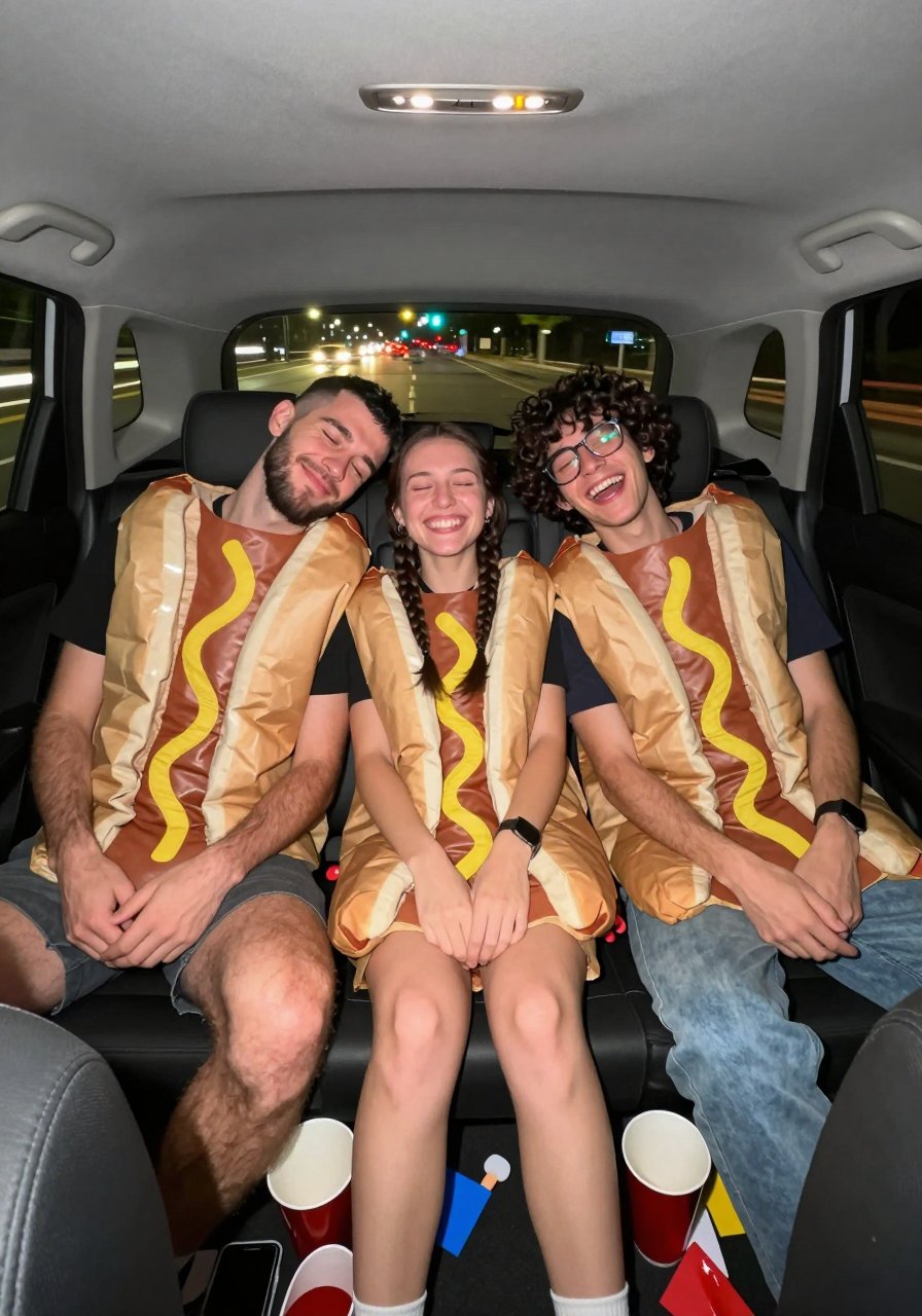 halloween ready in my hot dog costume