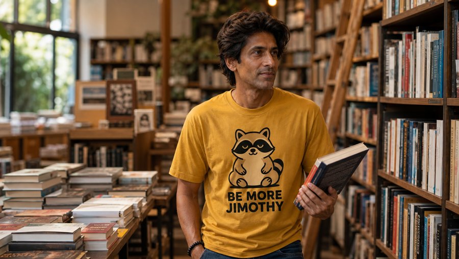 My best friend would be the walking embodiment of 'BE MORE JIMOTHY' in this shirt.