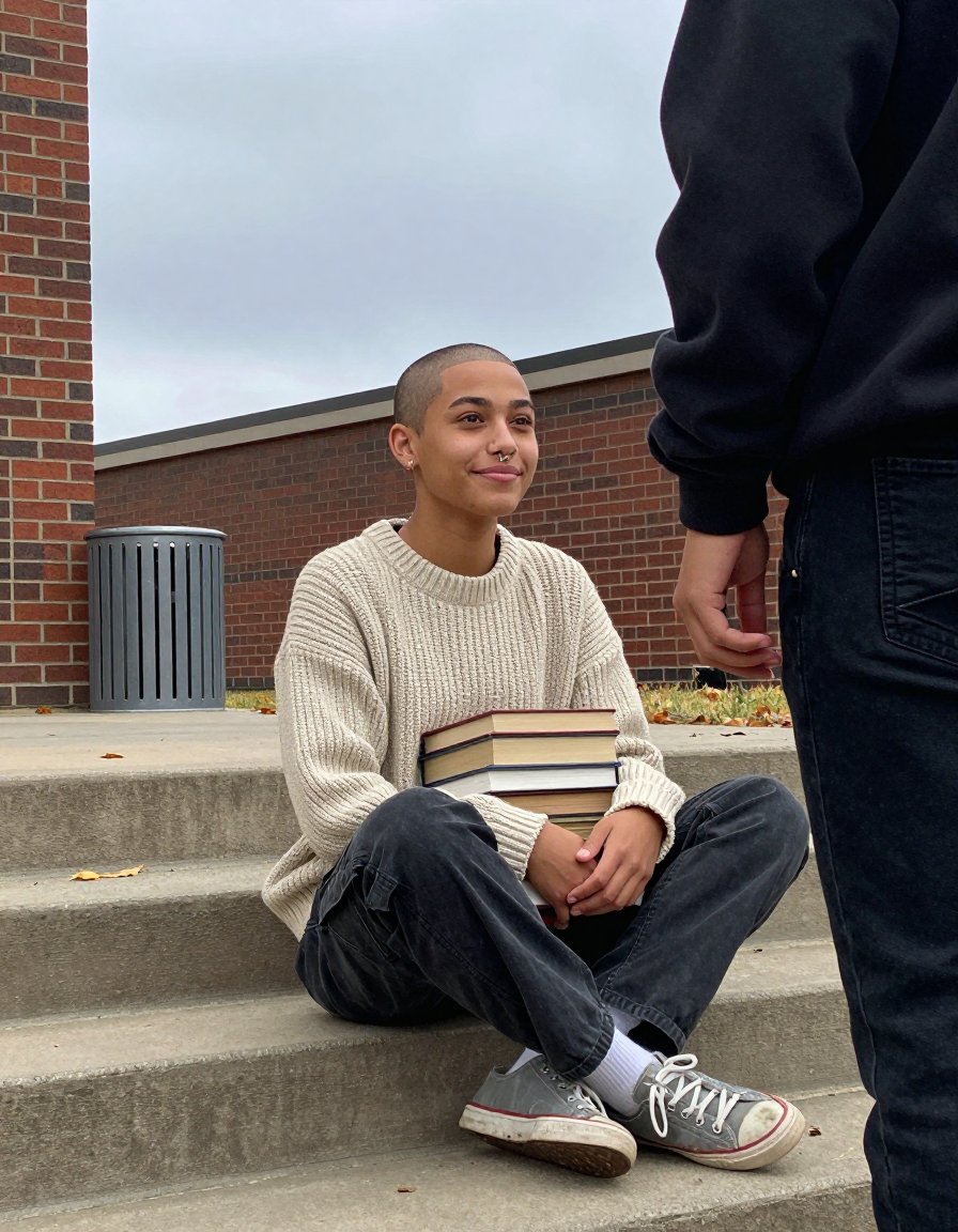 Effortless campus style: The chunky sweater look