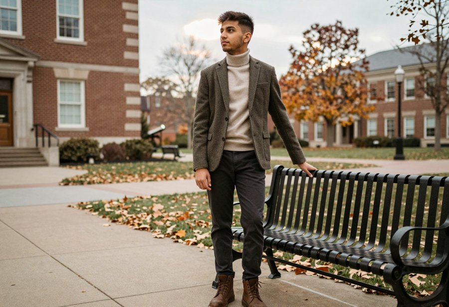 Fall campus style that actually looks good.