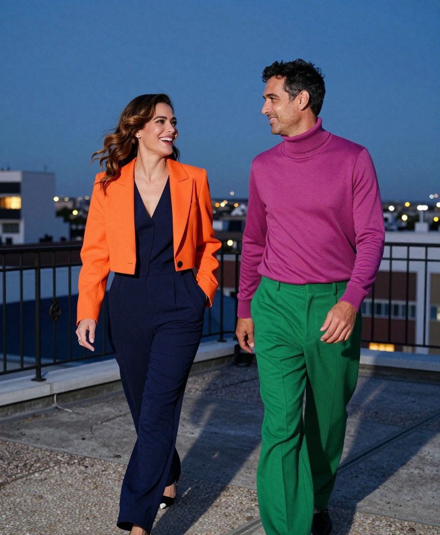 orange blazer stealing the show