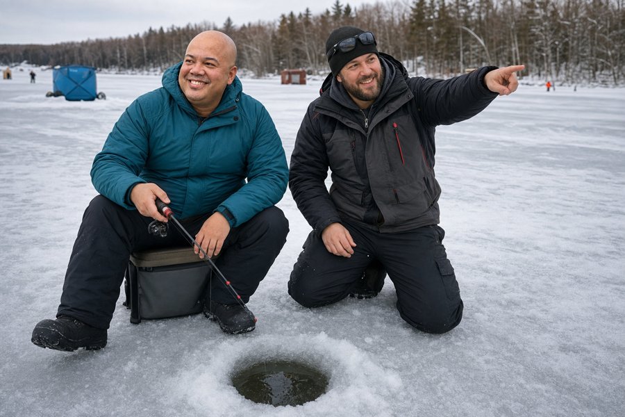Teal puffer handles the cold
