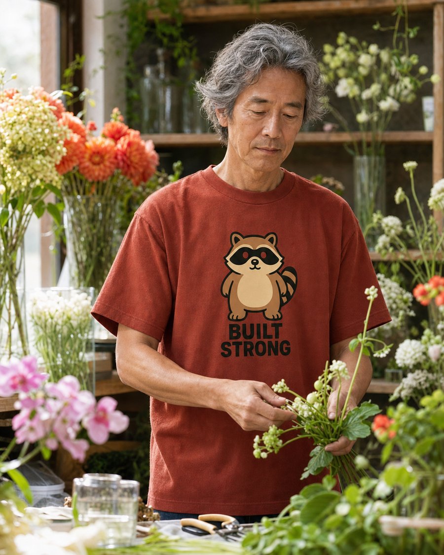 Does Jimothy on this tee prove he's BUILT STRONG?