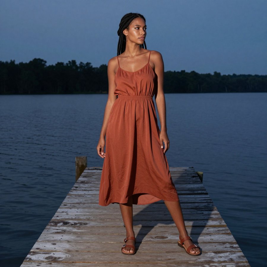 this rust dress feels like a 70s memory