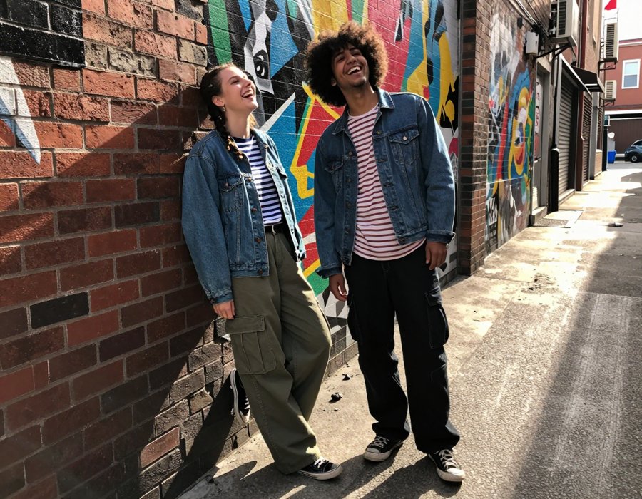 How to Rock the 90s Denim and Cargo Pant Combo