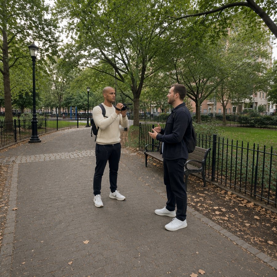 the cream sweater is such a vibe against the greenery