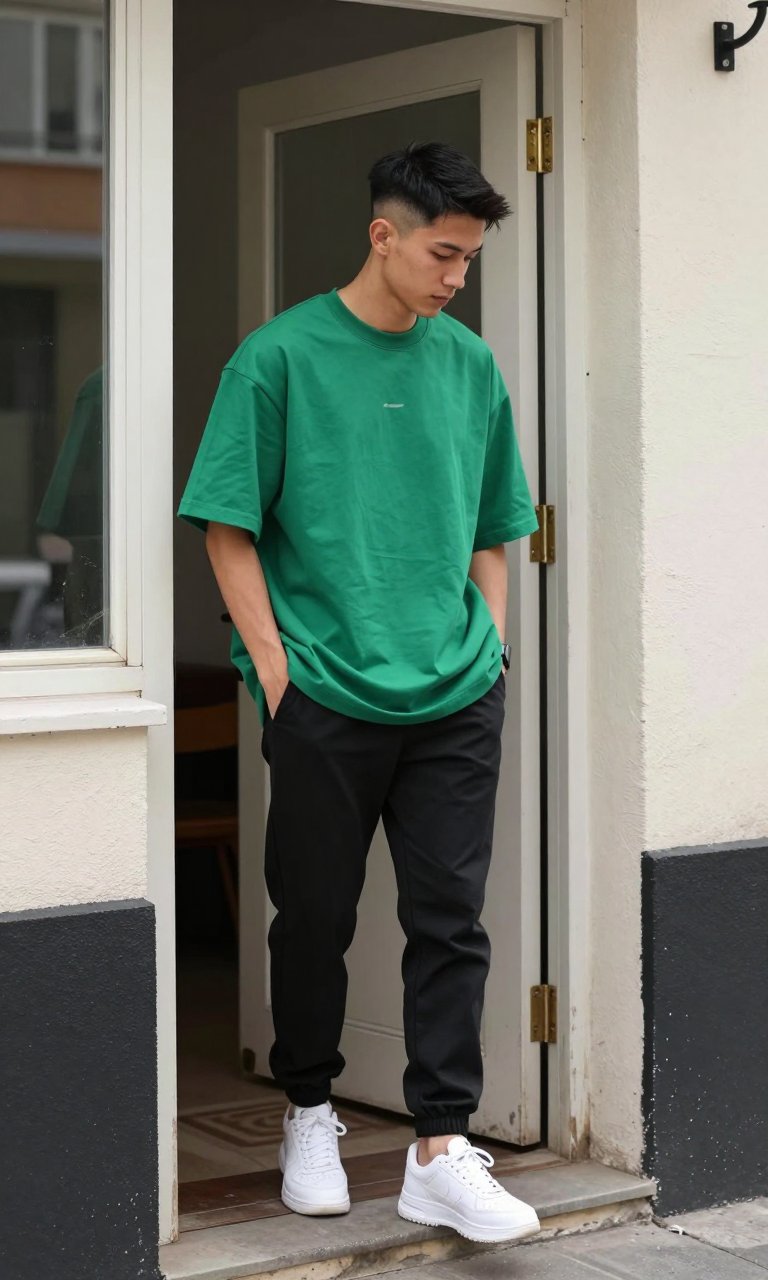 this oversized emerald tee trend is such a win