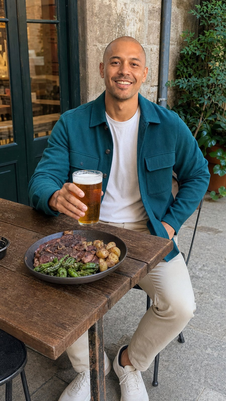 This teal overshirt is exactly right. Please wear it.