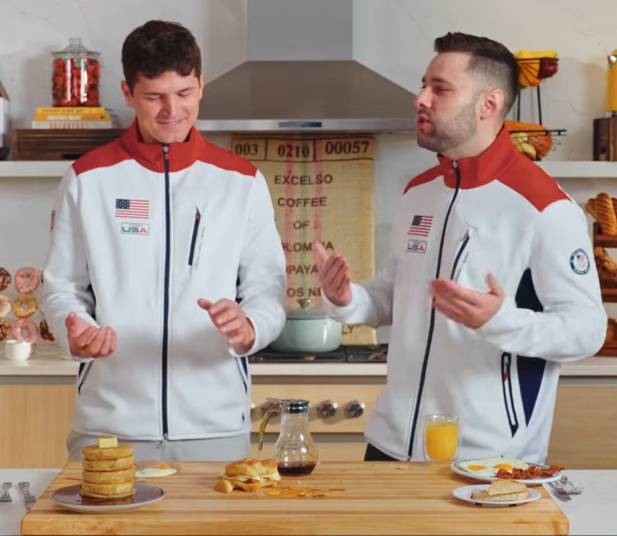 he showed up to pancakes in full olympic gear