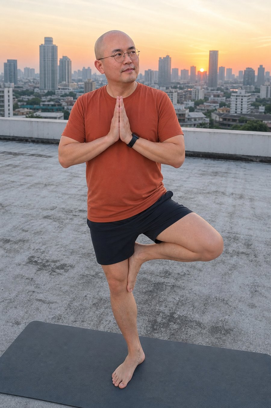 that rust tee is carrying the sunset vibe