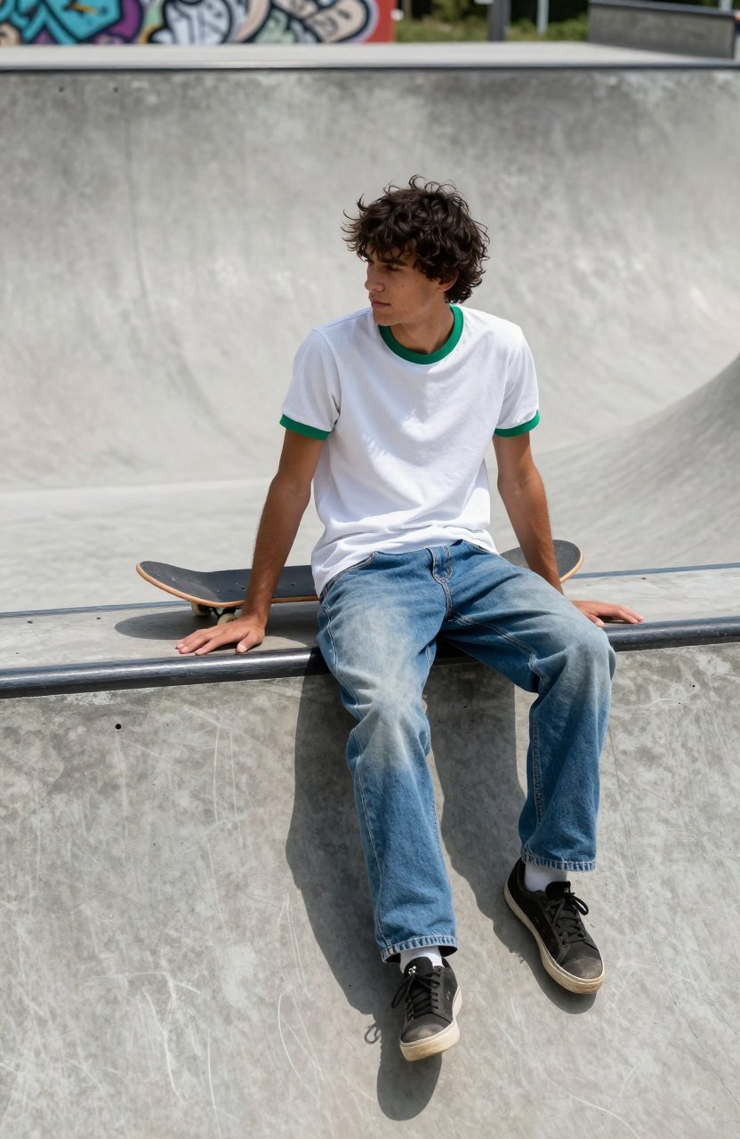 the green ringer tee is the trend right now