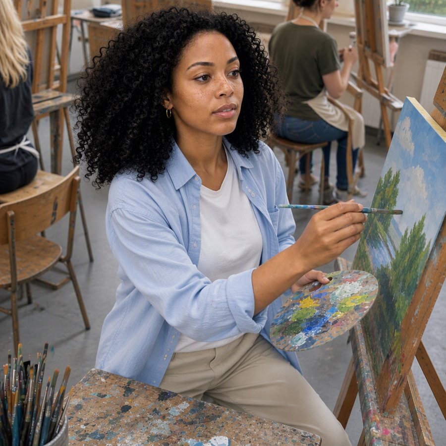 This blue shirt could probably paint a masterpiece on its own.