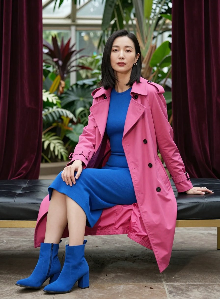 pink trench coat energy