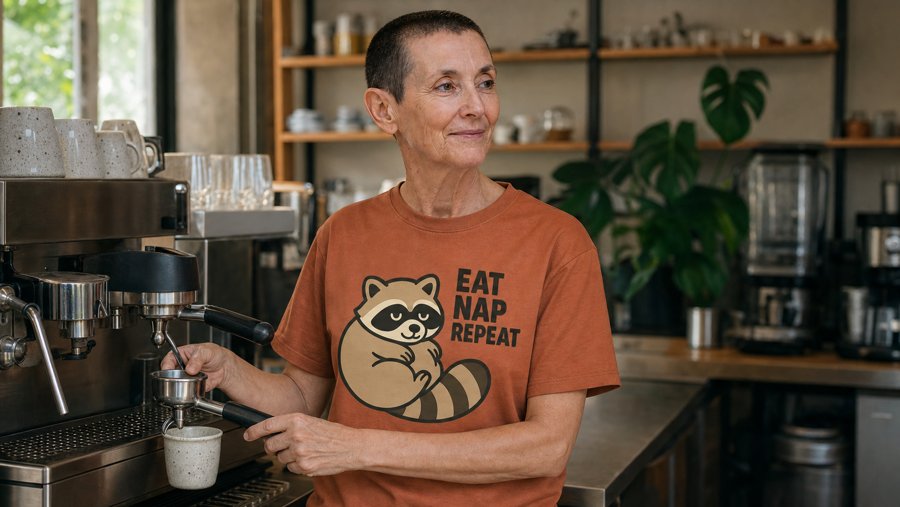 Jimothy's little legs are doing the heavy lifting here, love the EAT NAP REPEAT slogan.