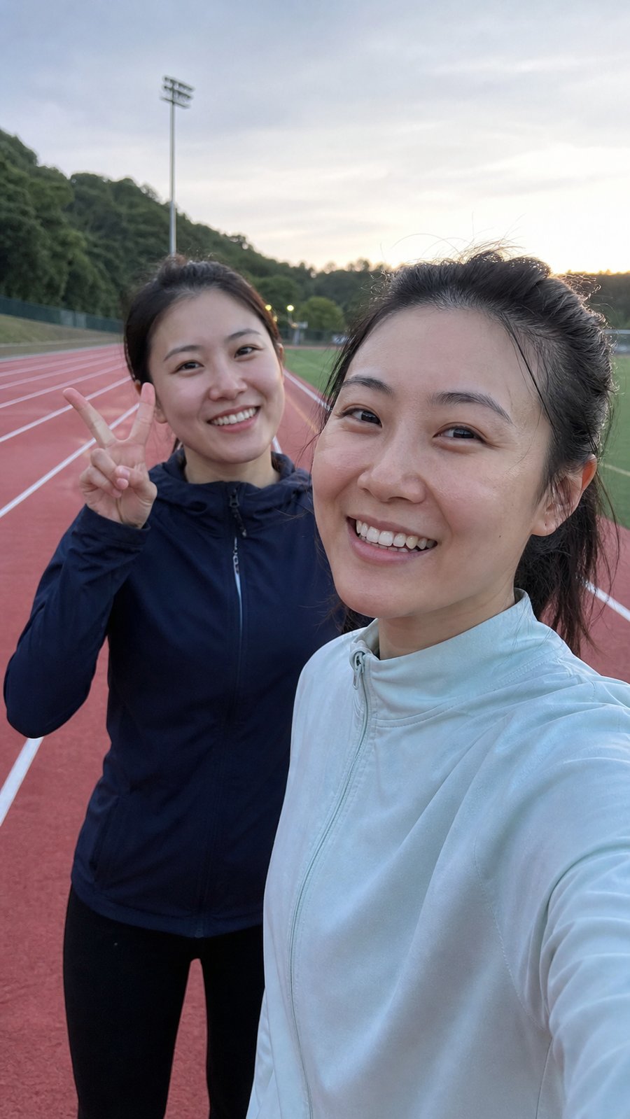 pale blue windbreaker for a track session
