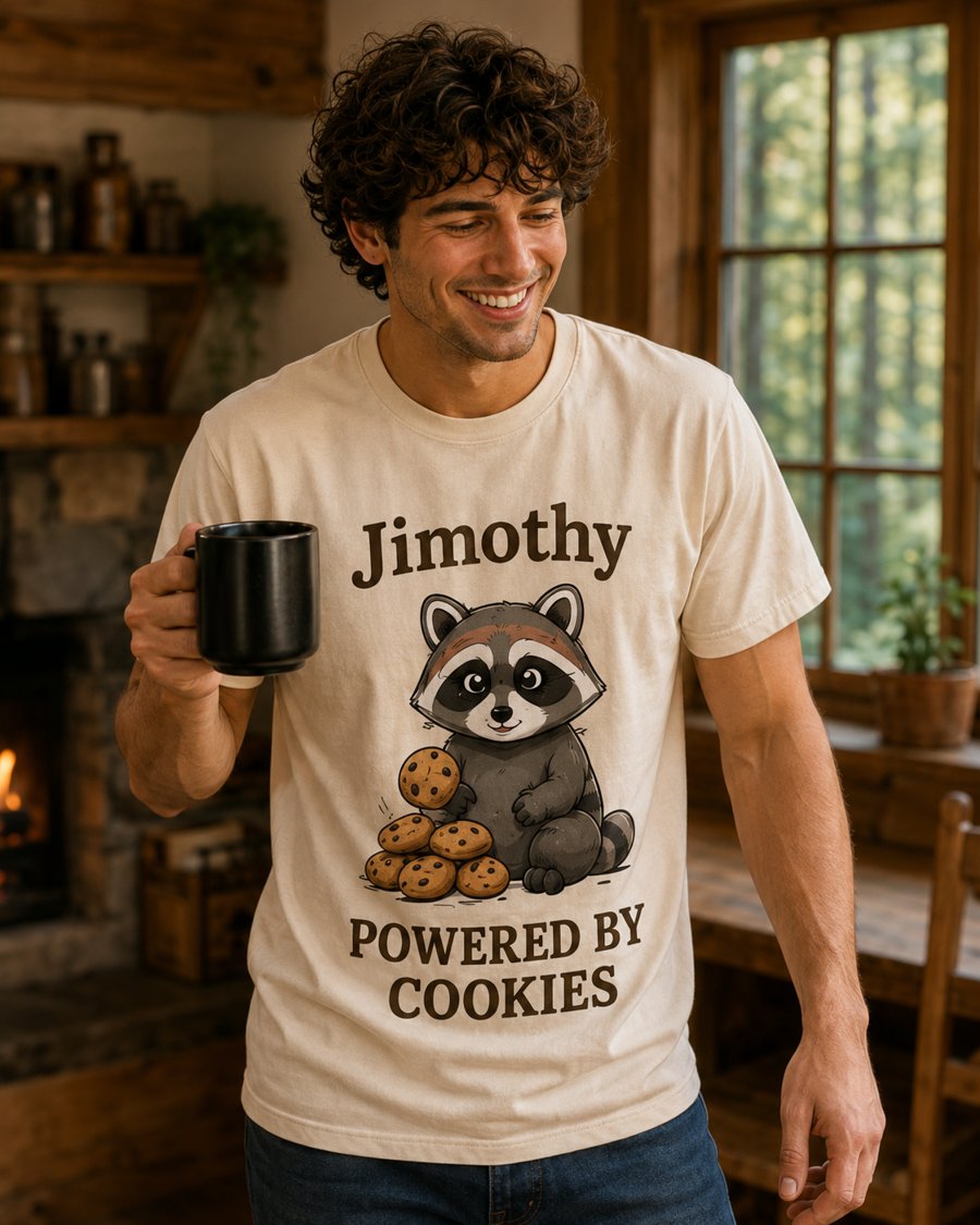 jimothy, you're wearing your POWERED BY COOKIES tee