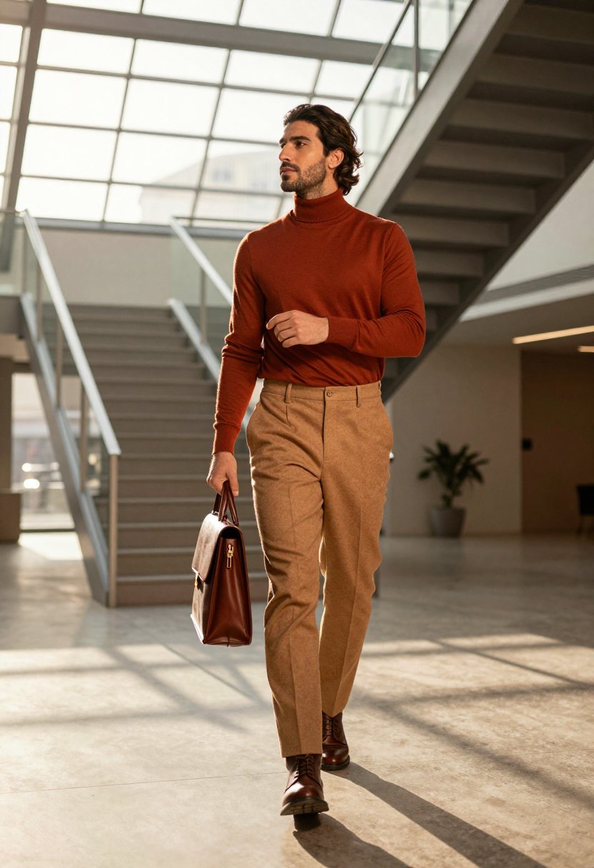 okay this rust turtleneck just fixed my fall work wardrobe