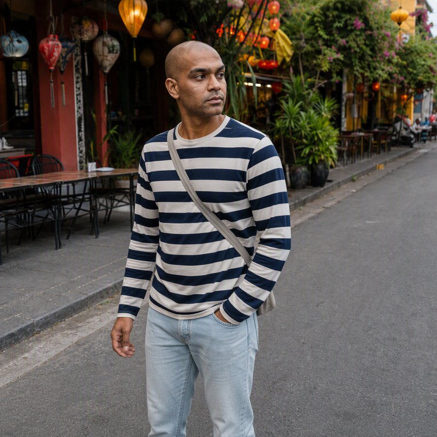 navy stripes are the main character here
