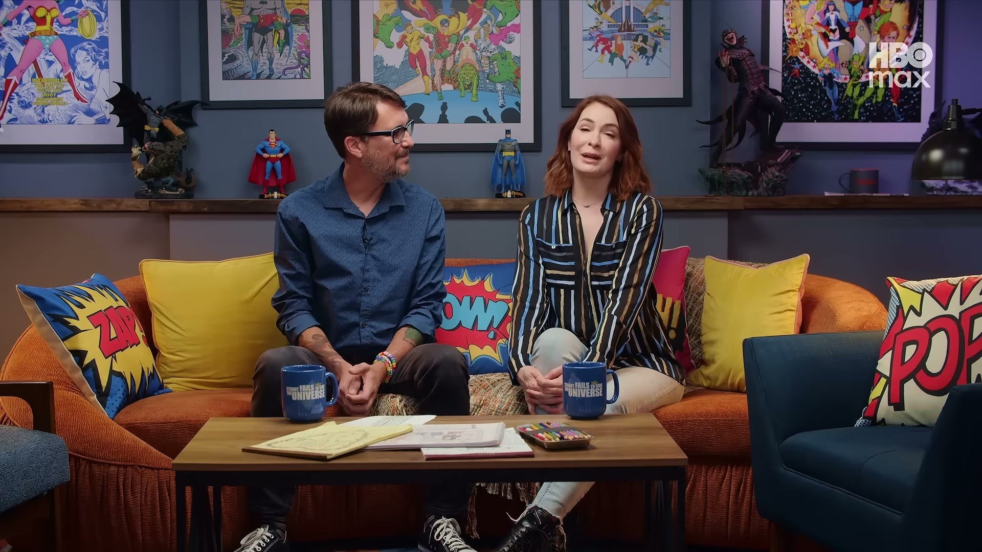 Felicia Day in Stuart Fails to Save the Universe — her striped shirt does all the heavy lifting