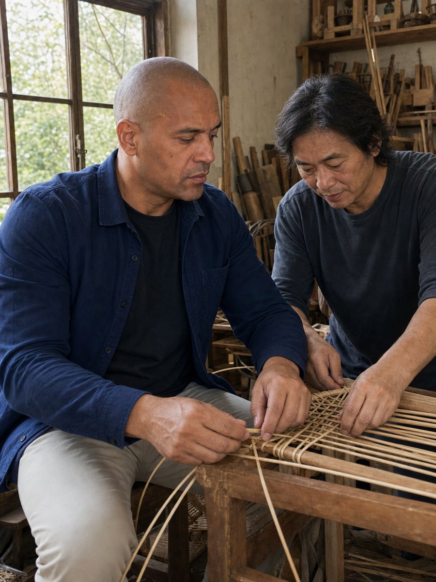 navy overshirt brings structure to the look