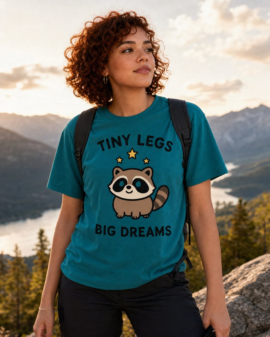 Jimothy’s round sketch pops on this TINY LEGS BIG DREAMS tee.