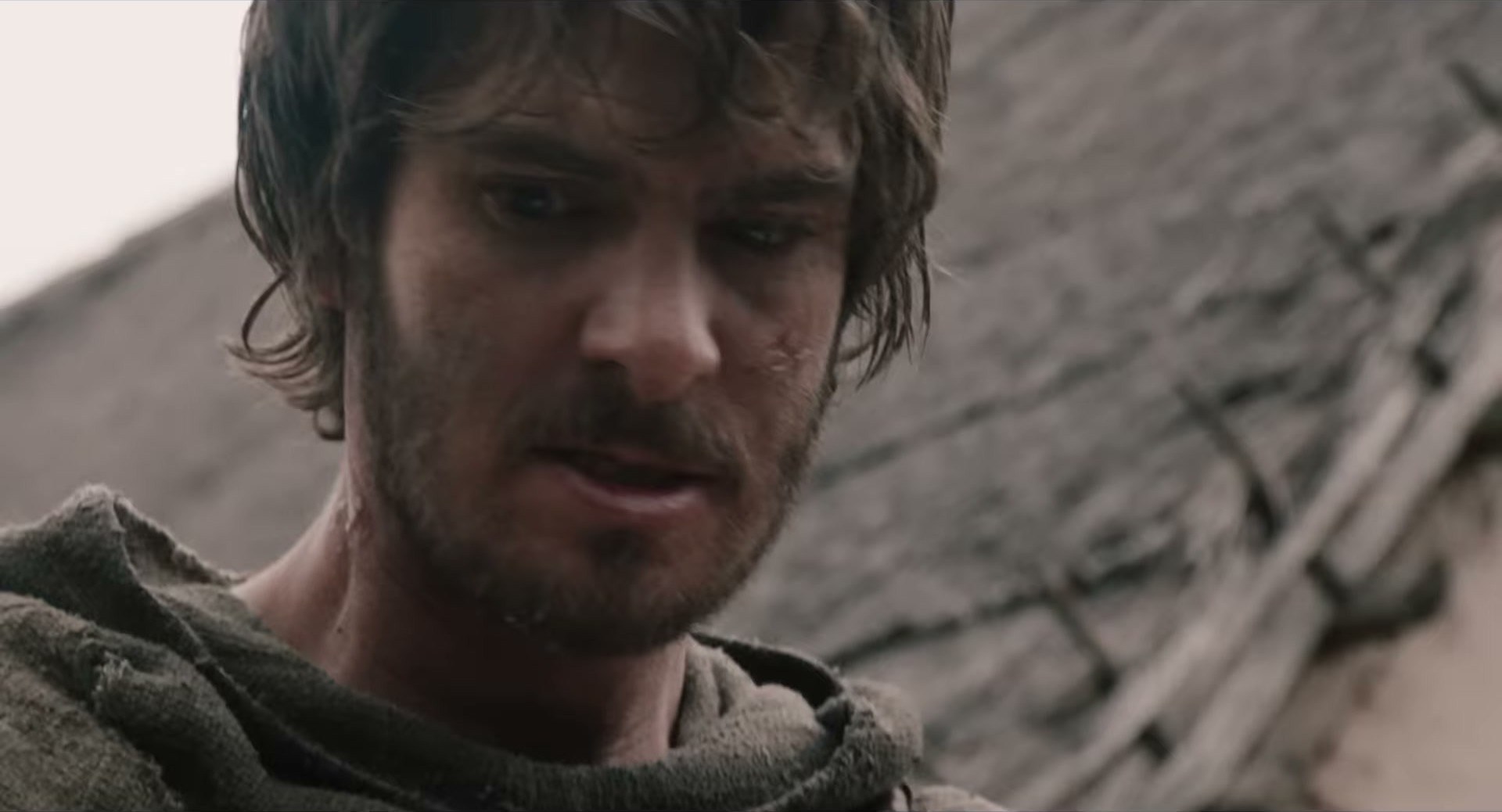 Andrew Garfield in The Uprising — This hood gives main character peasant energy